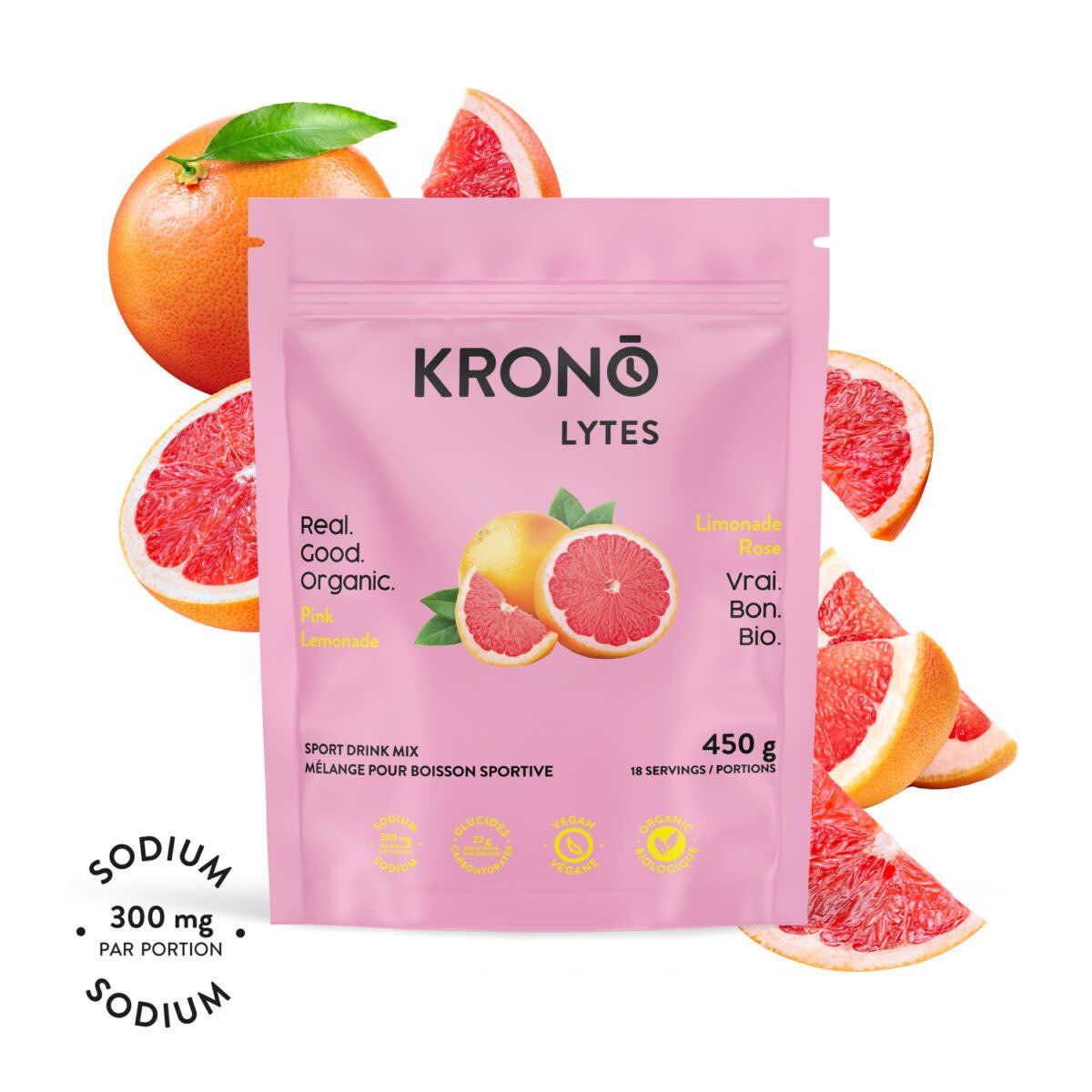 Boisson d&#39;électrolytes Krono Limonade Rose 450g