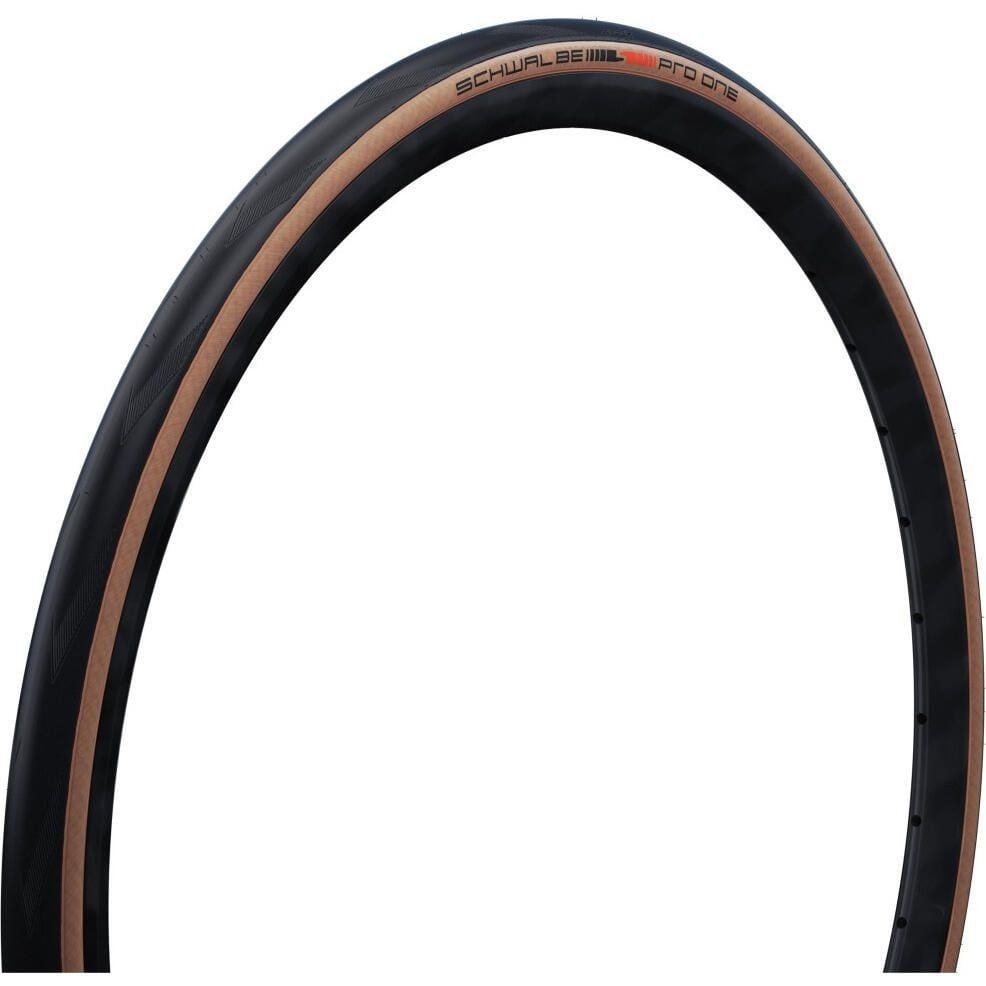 Pneu Schwalbe, Pro One TLE 700x30C, Pliable, Tubeless Ready, Addix Race, Super Race V-Guard, 80Psi, Noir/Brun Roux