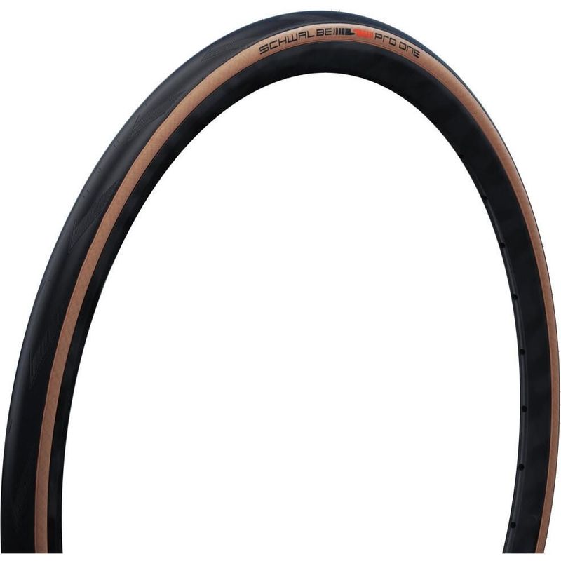 Pneu Schwalbe, Pro One TLE 700x30C, Pliable, Tubeless Ready, Addix Race, Super Race V-Guard, 80Psi, Noir/Brun Roux