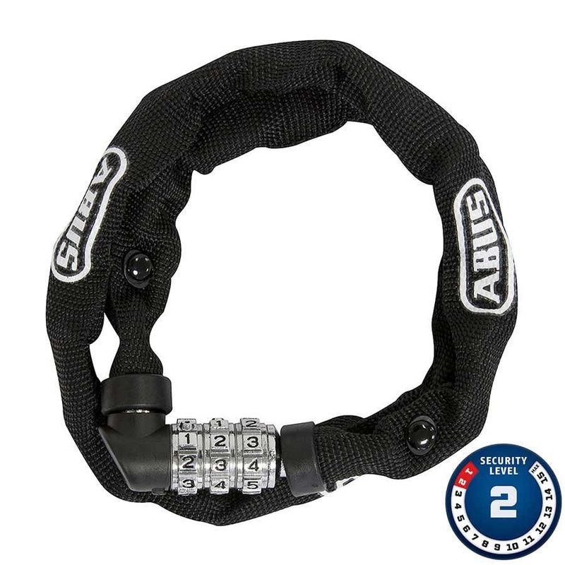 Cadenas à chaîne à combinaison Abus, 1200 Web, 4mm, 60cm, 2&#39;, Noir