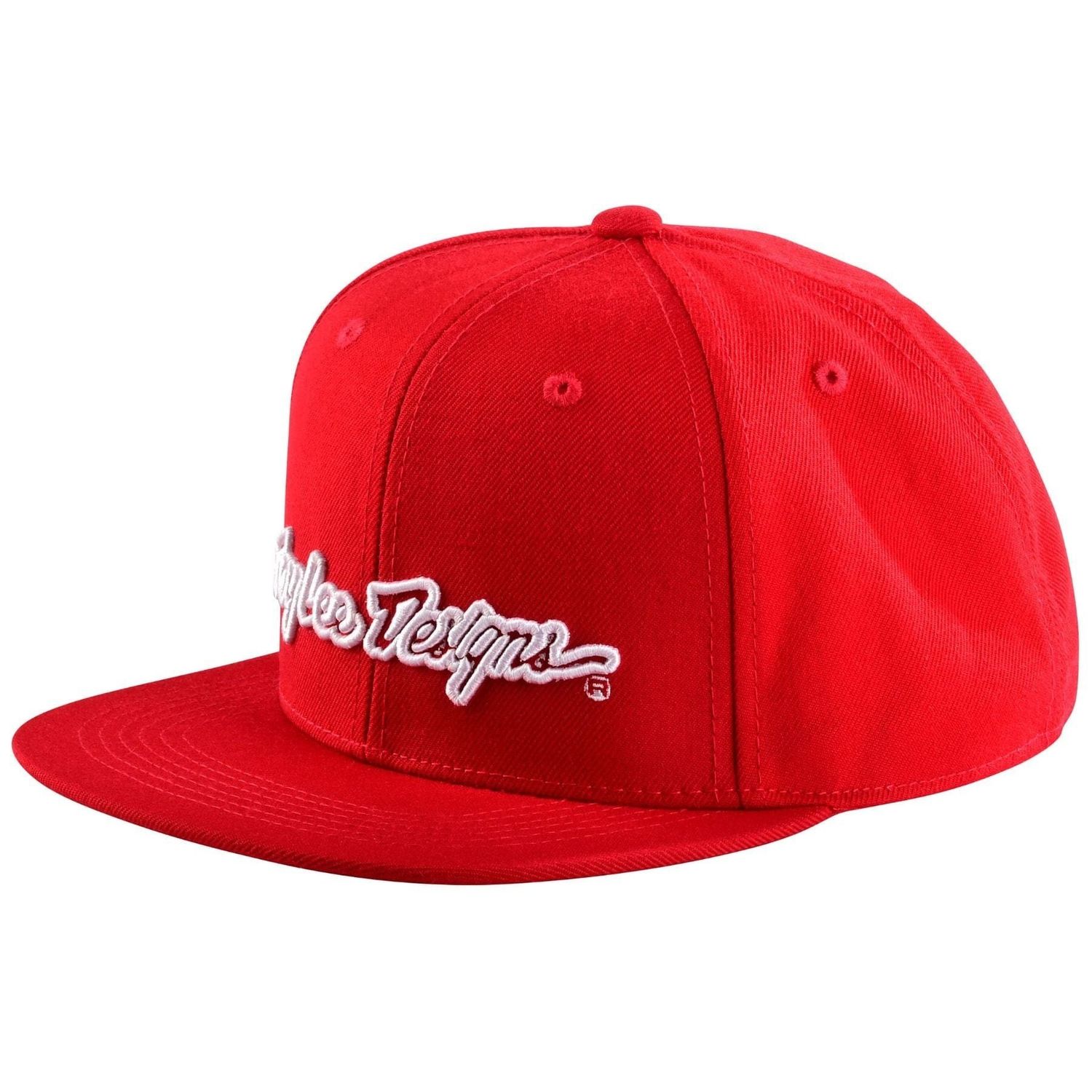 Casquette Troy Lee Designs Youth Flat Bill Signature Rouge/Blanc