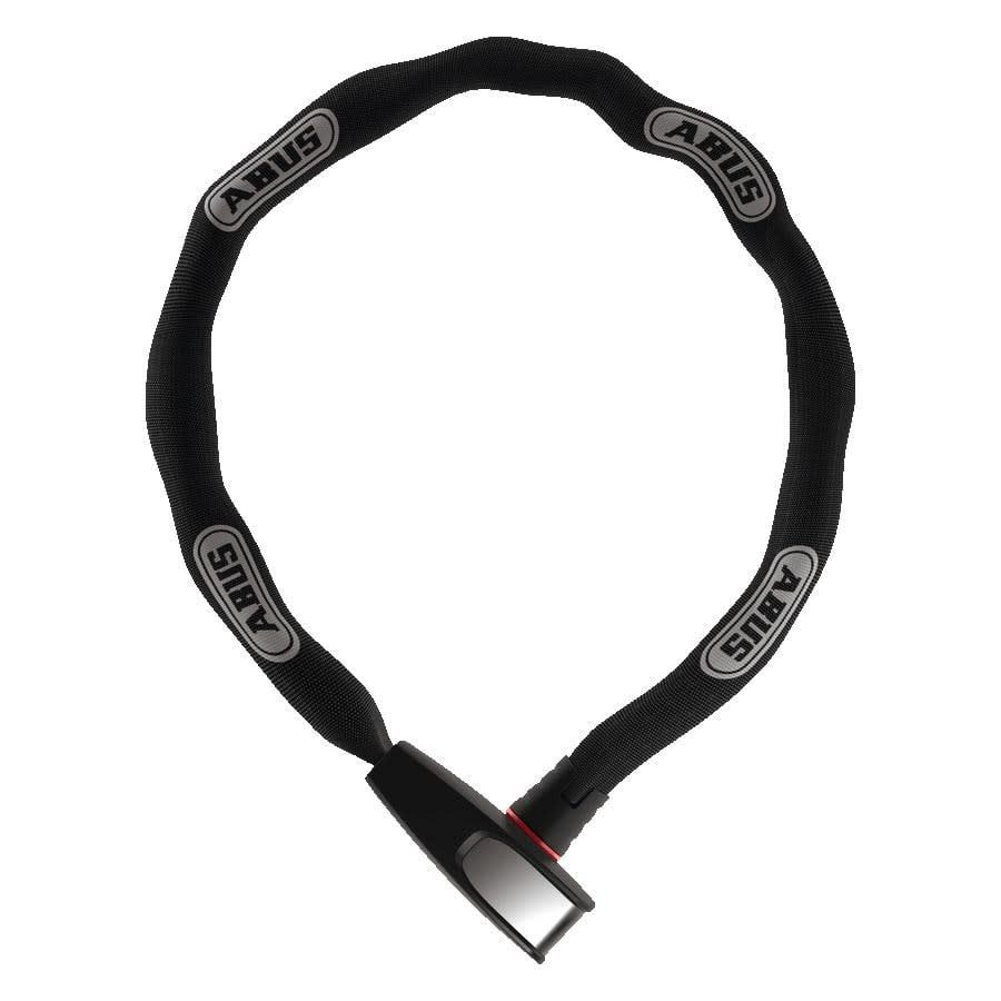 Cadenas à chaîne à clé Abus, 6806K Catena 6mm, 110cm, 3.6&#39;, Noir Réfléchissant