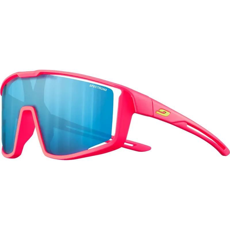 Lunette Julbo Fury S Rose Fluo Mat - Lentille Spectron 3 Bleu Flash Fumé cat:3
