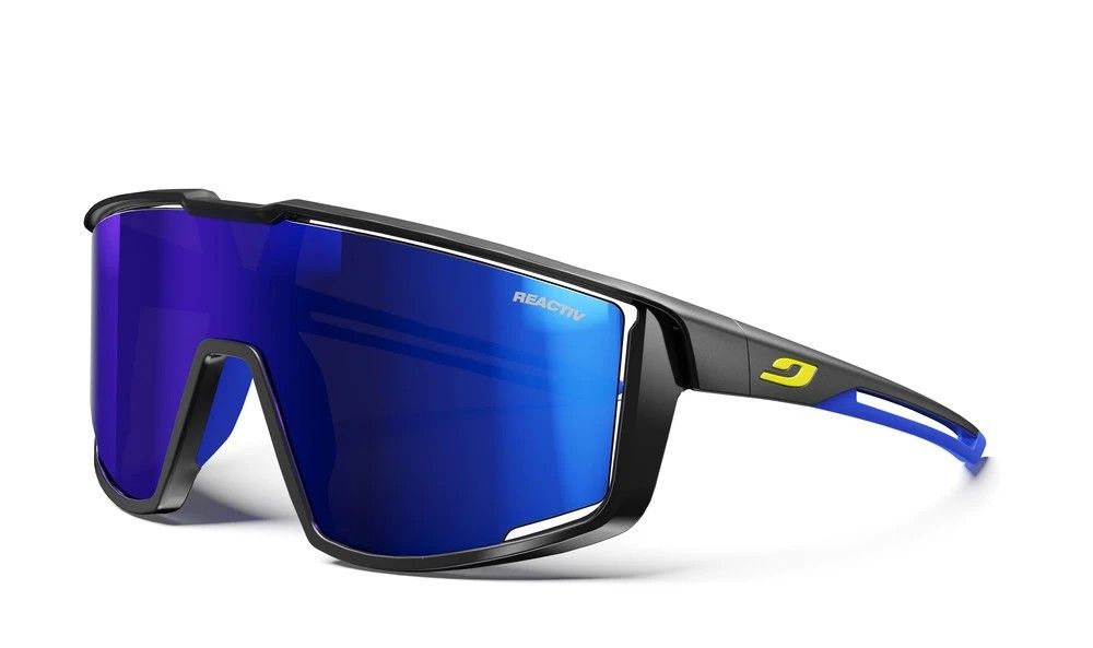 Lunette Julbo Fury Noir/Bleu - Lentille Photochromique Reactiv Rose à Bleu Multi cat:1 à 3