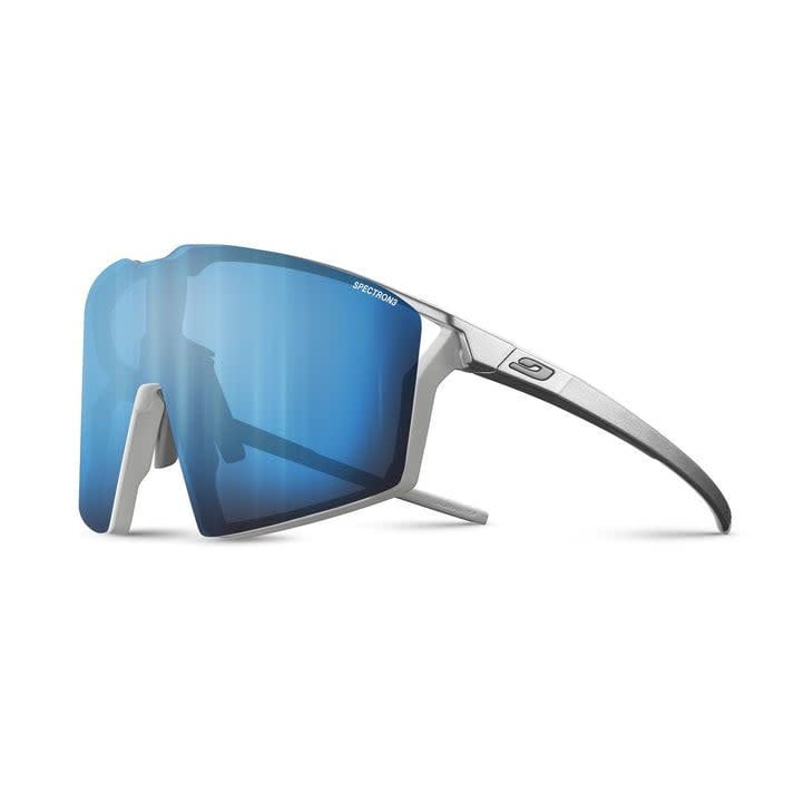 Lunette Julbo Edge Argent Brillant/Blanc Mat - Lentille Bleu w/ Gris Spectron 3 cat: 3