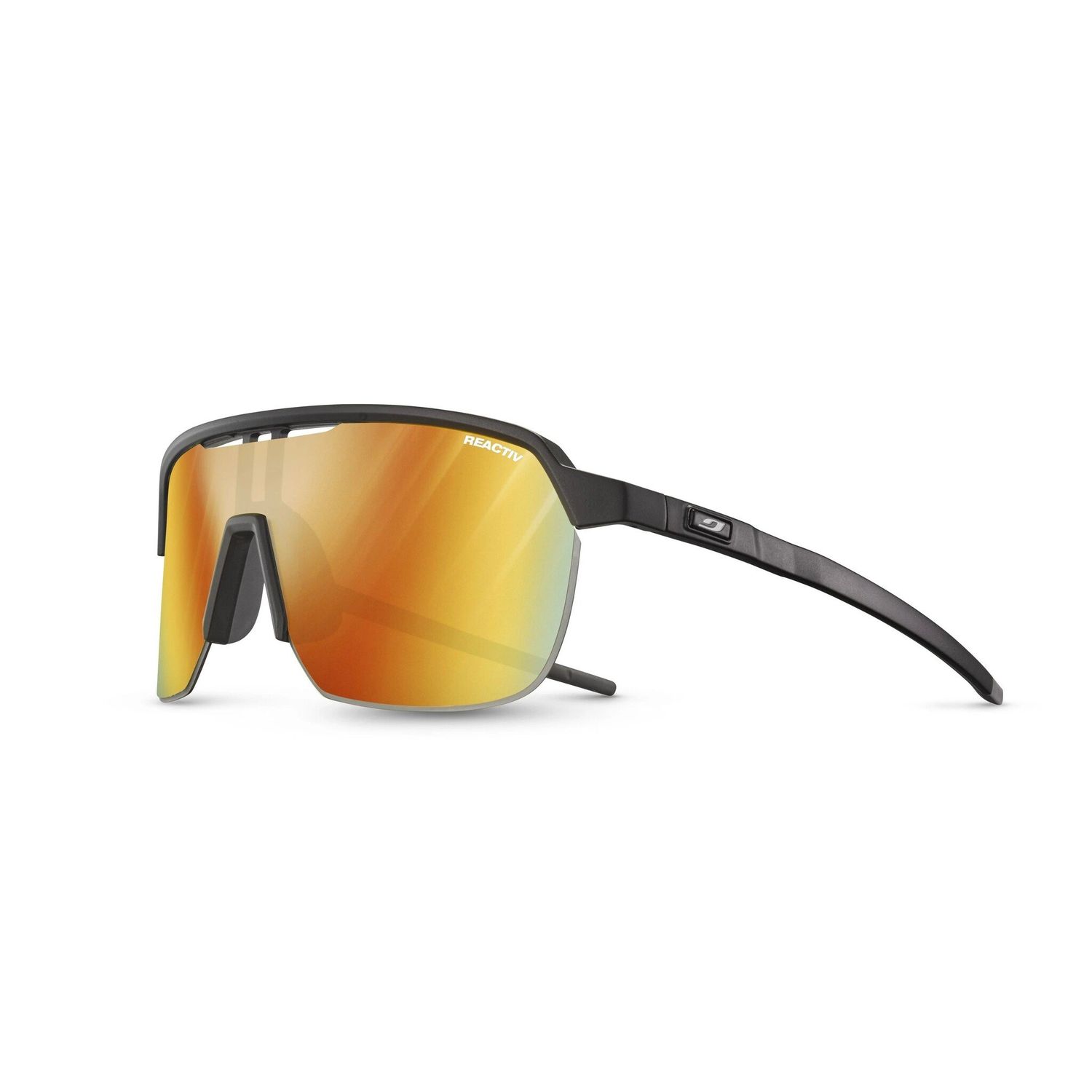 Lunette Julbo Frequency Noir/Gris- Lentille Photochromique Reactiv Jaune à Rouge cat:1 à 3