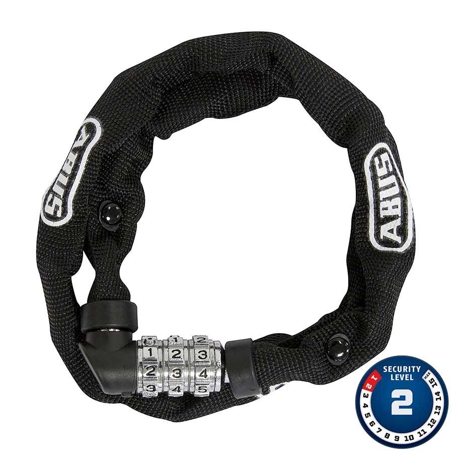 Cadenas à chaîne à combinaison Abus, 1200 Web 4mm, 110cm, 3.6', Noir