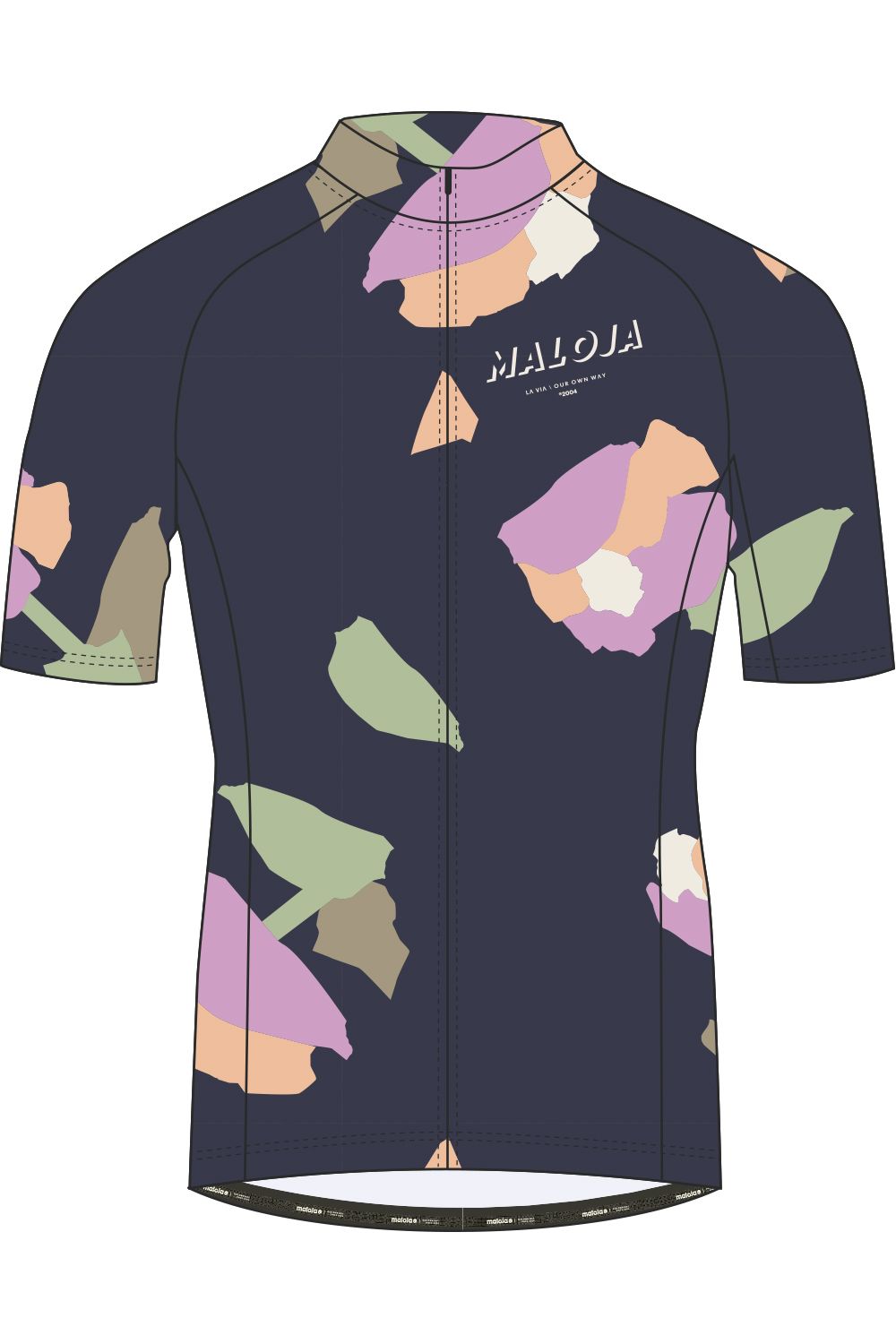 Maillot manches courtes Maloja SchneckM Femme Bleu Nuit/Multi, Size: Small