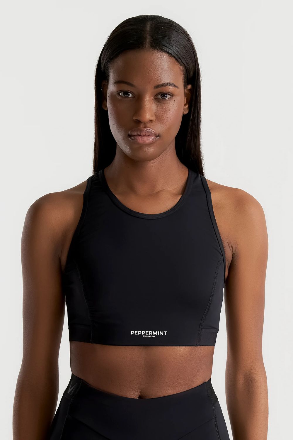 Brassière Peppermint Signature High-Neck Femme Noir, Size: XSmall