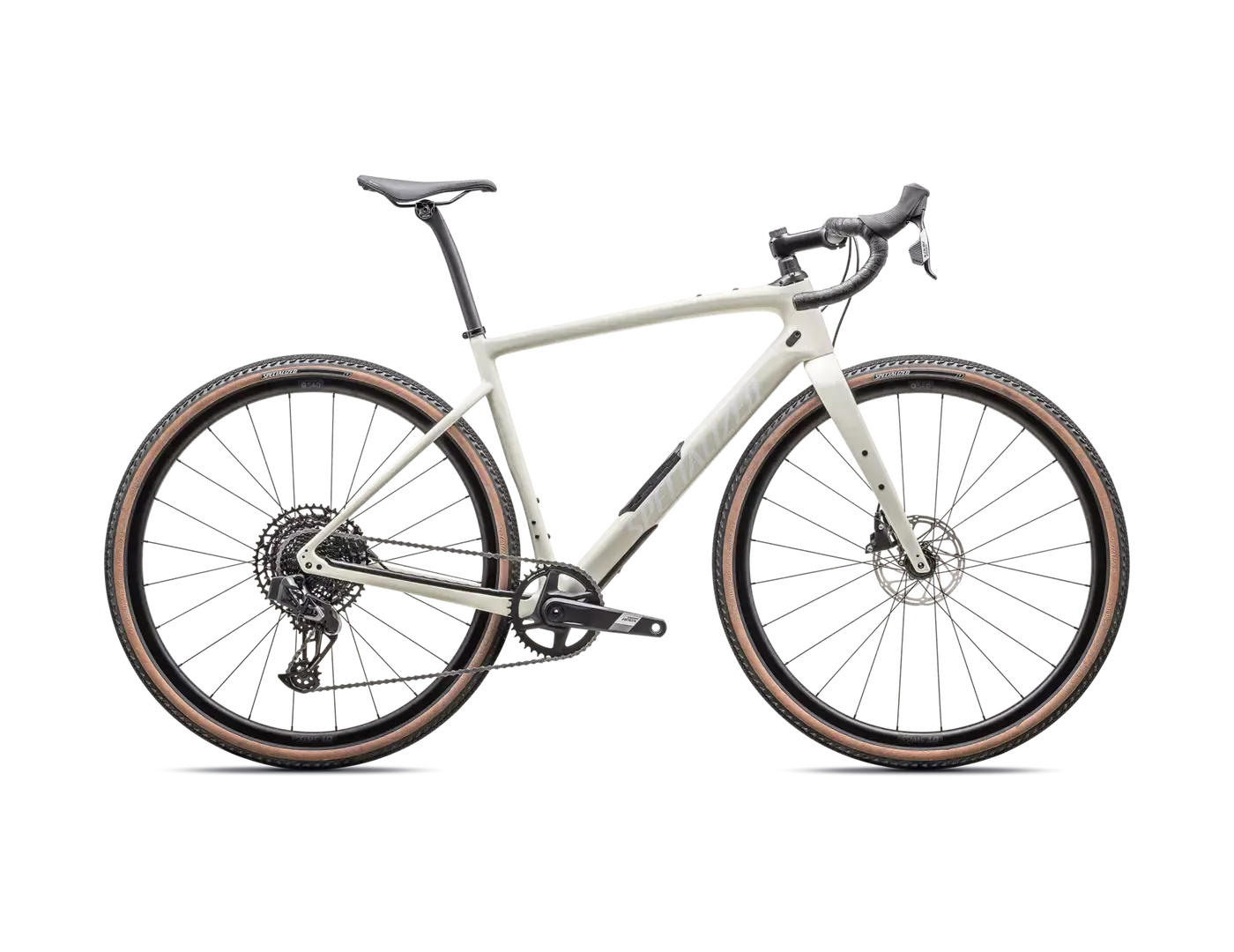 Vélo Specialized Diverge Comp Carbon 2025 Bouleau Brillant/Blanc