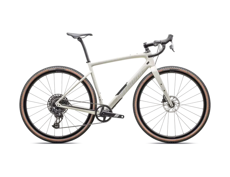 Vélo Specialized Diverge Comp Carbon 2025 Bouleau Brillant/Blanc