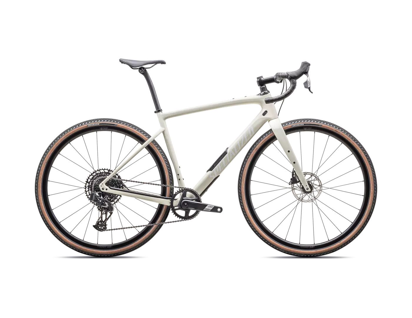 Vélo Specialized Diverge Comp Carbon 2025 Bouleau Brillant/Blanc 52