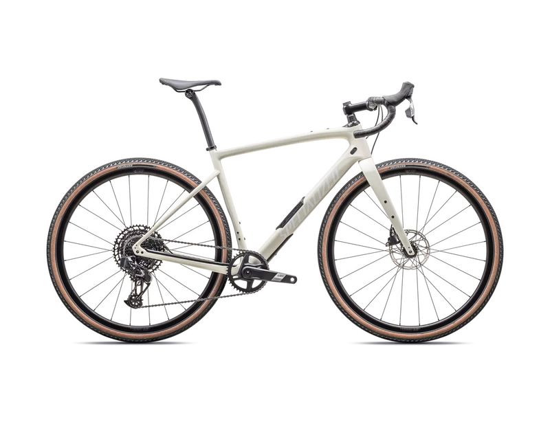 Vélo Specialized Diverge Comp Carbon 2025 Bouleau Brillant/Blanc 52