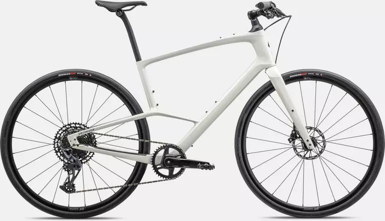 Vélo Specialized Sirrus X 6.0 2025 Blanc Dune Brillant/Obsidien Réfléchissant