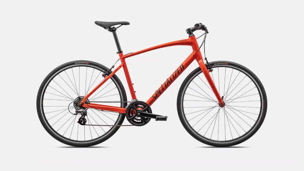 Vélo Specialized Sirrus 1.0 2024 Rouge Brillant/Noir Satin Réfléchissant