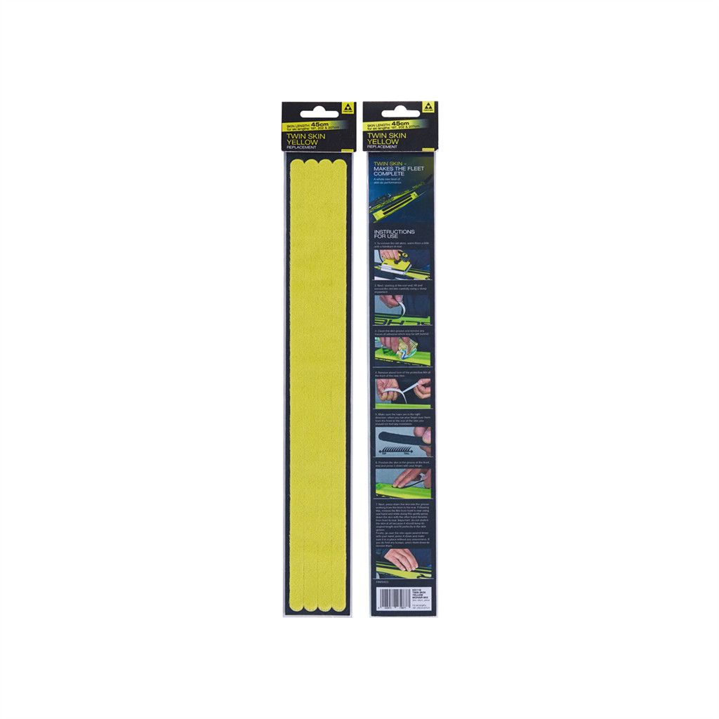 Peaux de remplacement Fischer Twin Skin Mohair mix Jaune, Size: 370mm