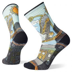 Bas Smartwool Hike Light Cushion Print Crew Charcoal, Size: Medium