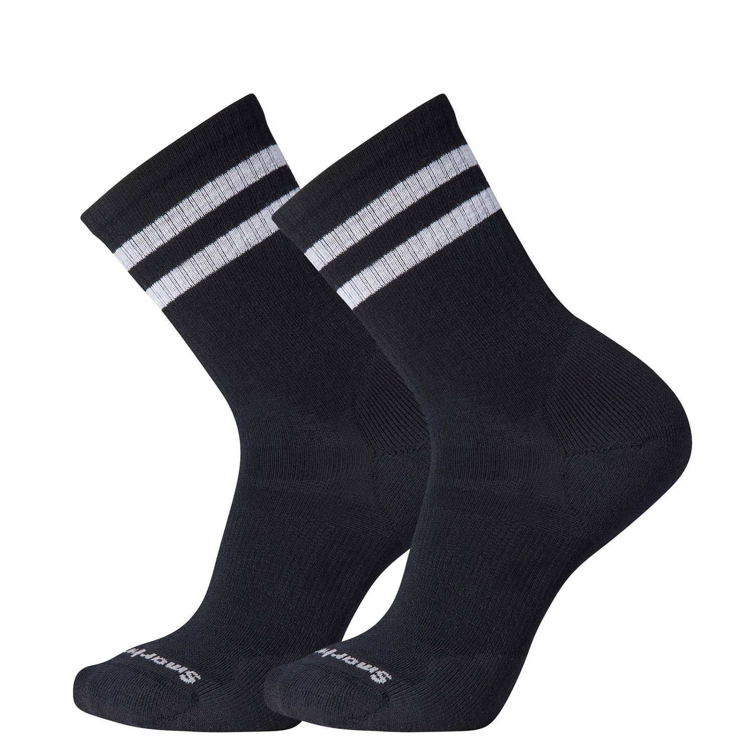 Bas Smartwool Athletic Targeted Cushion Stripe Crew Noir (pack de 2 paires), Size: Small
