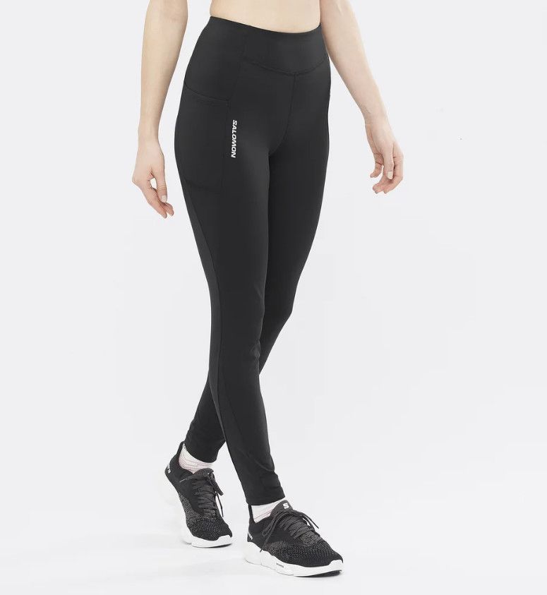 Pantalon Salomon Cross Warm Tight Femme Noir, Size: Small