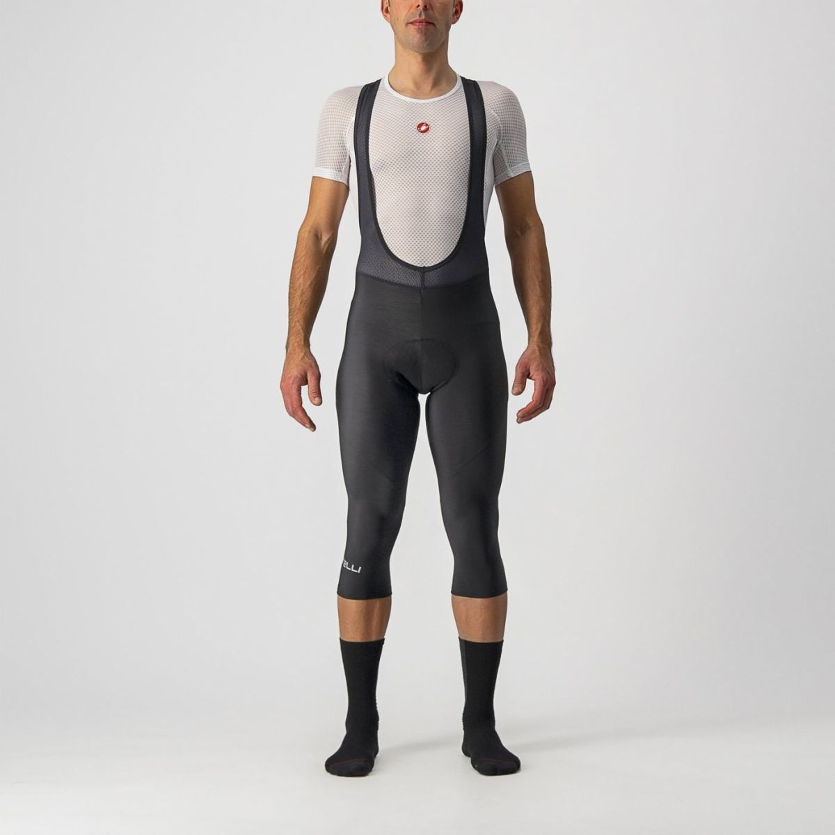 Bib 3/4 Castelli Entrata Thermal Noir, Size: Medium