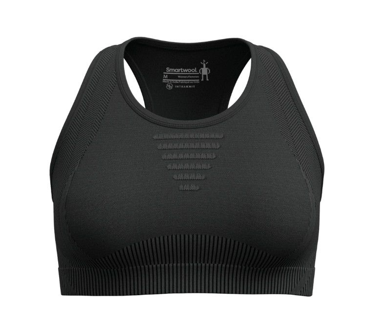 Brassière de sport Smartwool Intraknit Racerback Noir, Size: Small