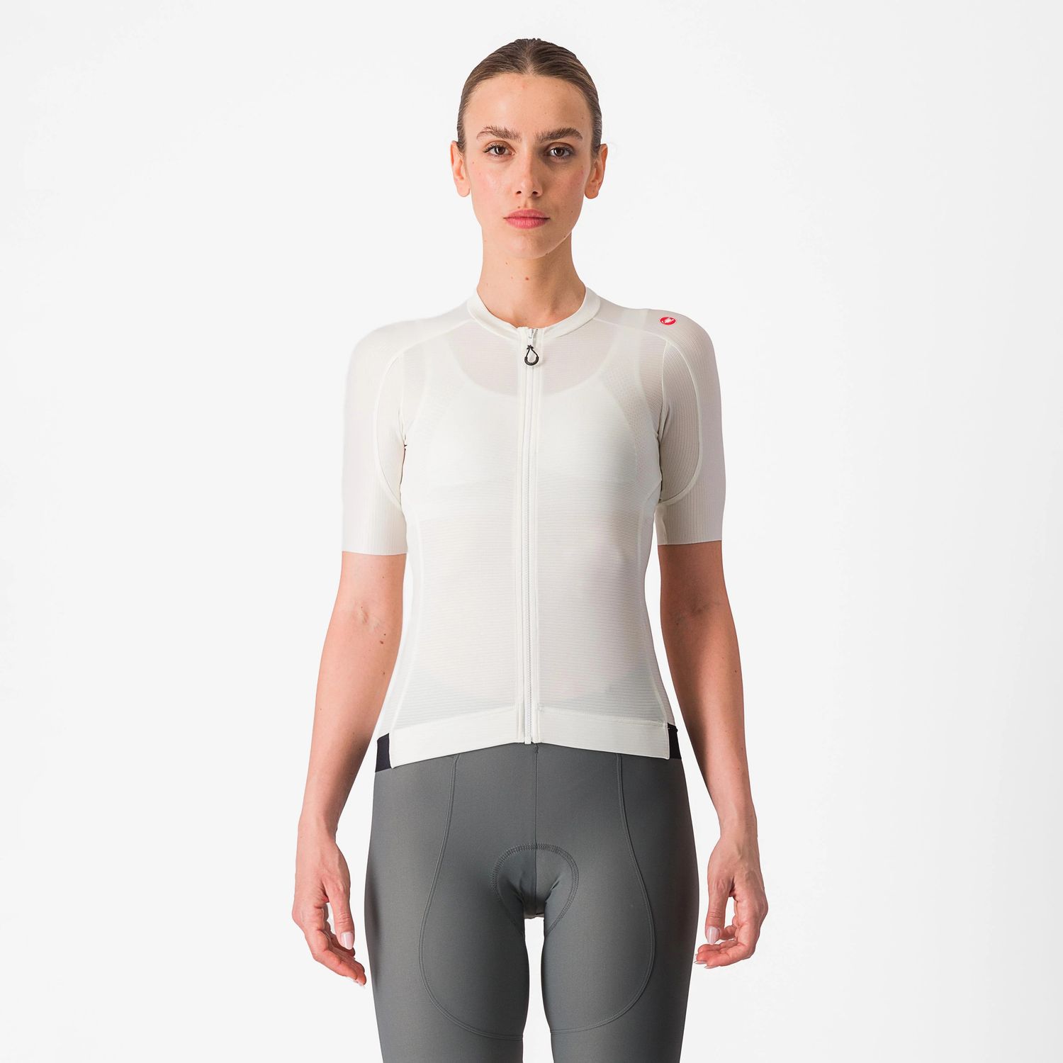 Maillot manches courtes Castelli Espresso Femme Ivoire/Gris Foncé, Size: XSmall