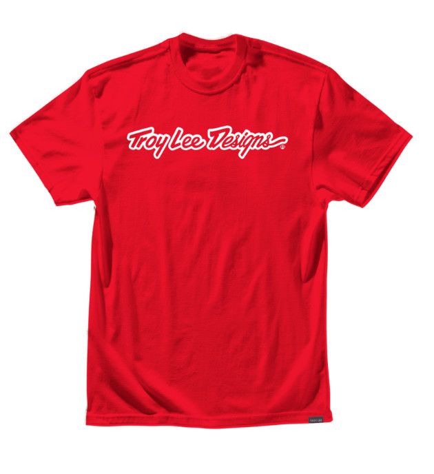 T-Shirt manches courtes Troy Lee Designs Signature Youth Rouge, Size: Small