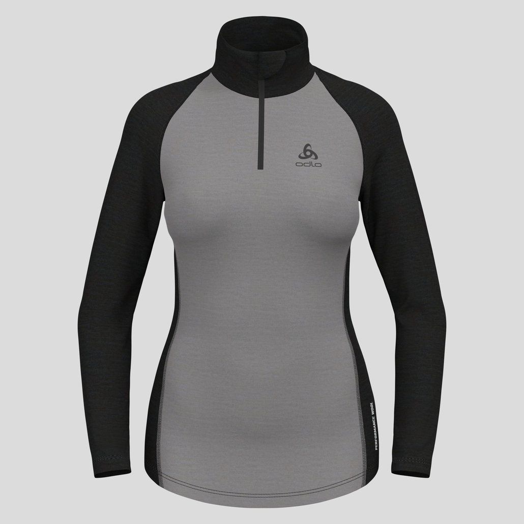 Sous-vêtement manches longues Odlo Performance 150 Demi-Zip Femme Gris, Size: XSmall