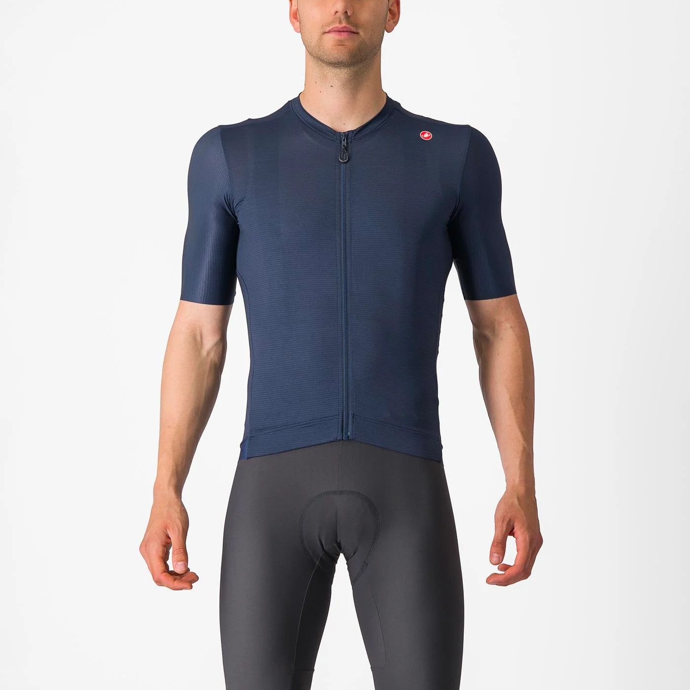 Maillot manches courtes Castelli Espresso Bleu Belge/Argent, Size: Small