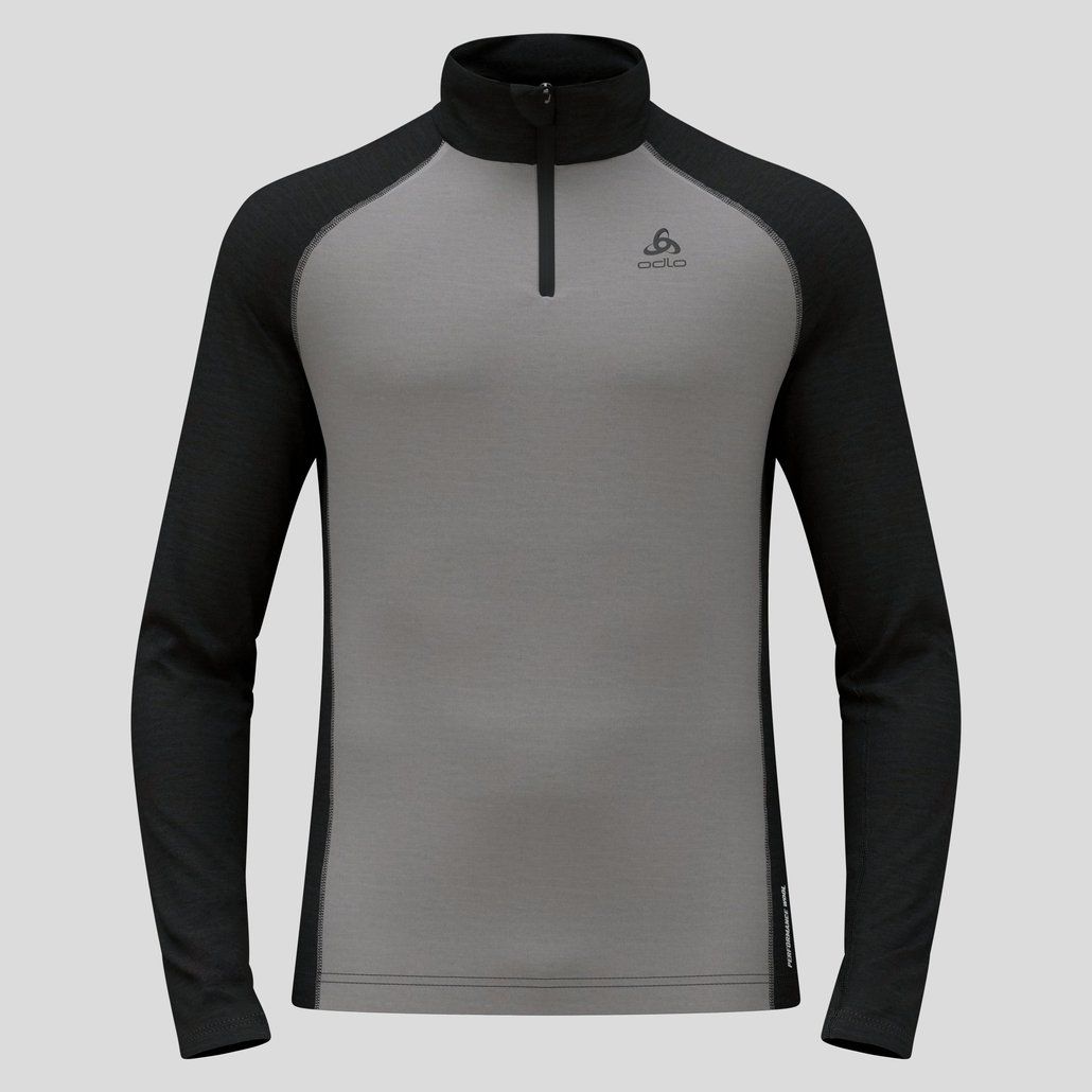 Sous-vêtement manches longues Odlo Performance 150 Demi-Zip Gris, Size: Small