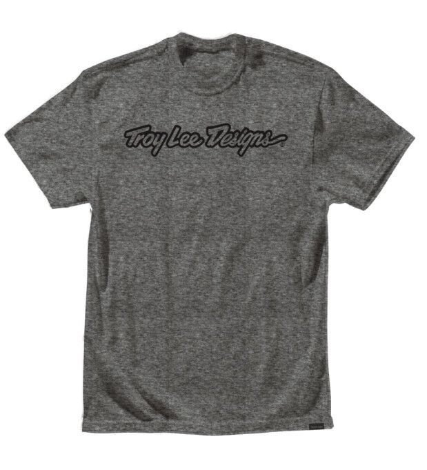 T-Shirt manches courtes Troy Lee Designs Signature Vintage Snow Gris, Size: Medium