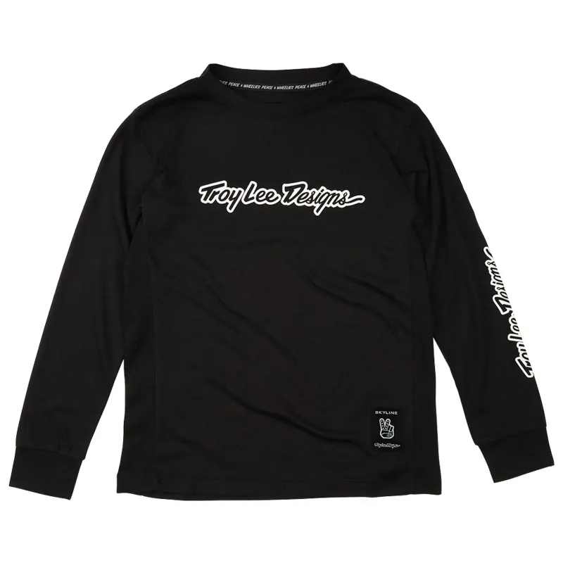 Maillot manches longues Troy Lee Designs Skyline Ride Junior Signature Noir