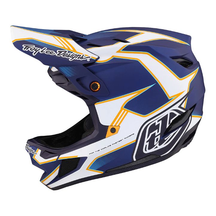 Casque Troy Lee Designs D4 Composite Mips Matrix Bleu
