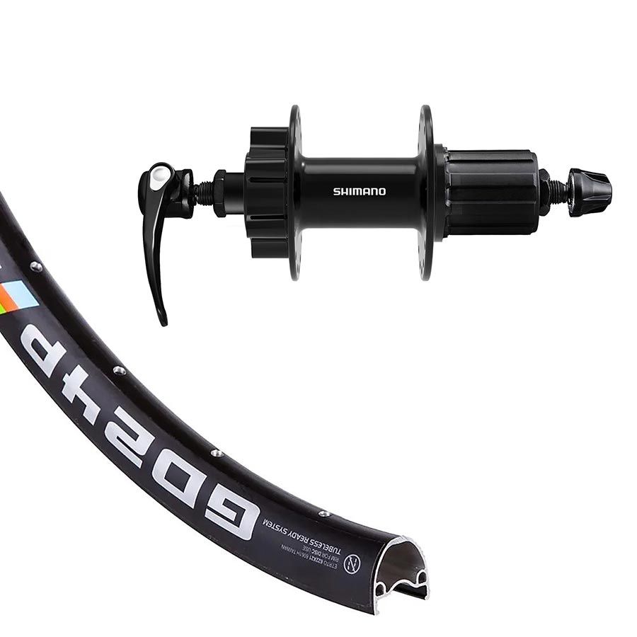 Roue arrière  Alex GD24P / Shimano FH-QB400-HM 700C / 622 32t QR 135mm Disc IS 6-bolt Shimano HG