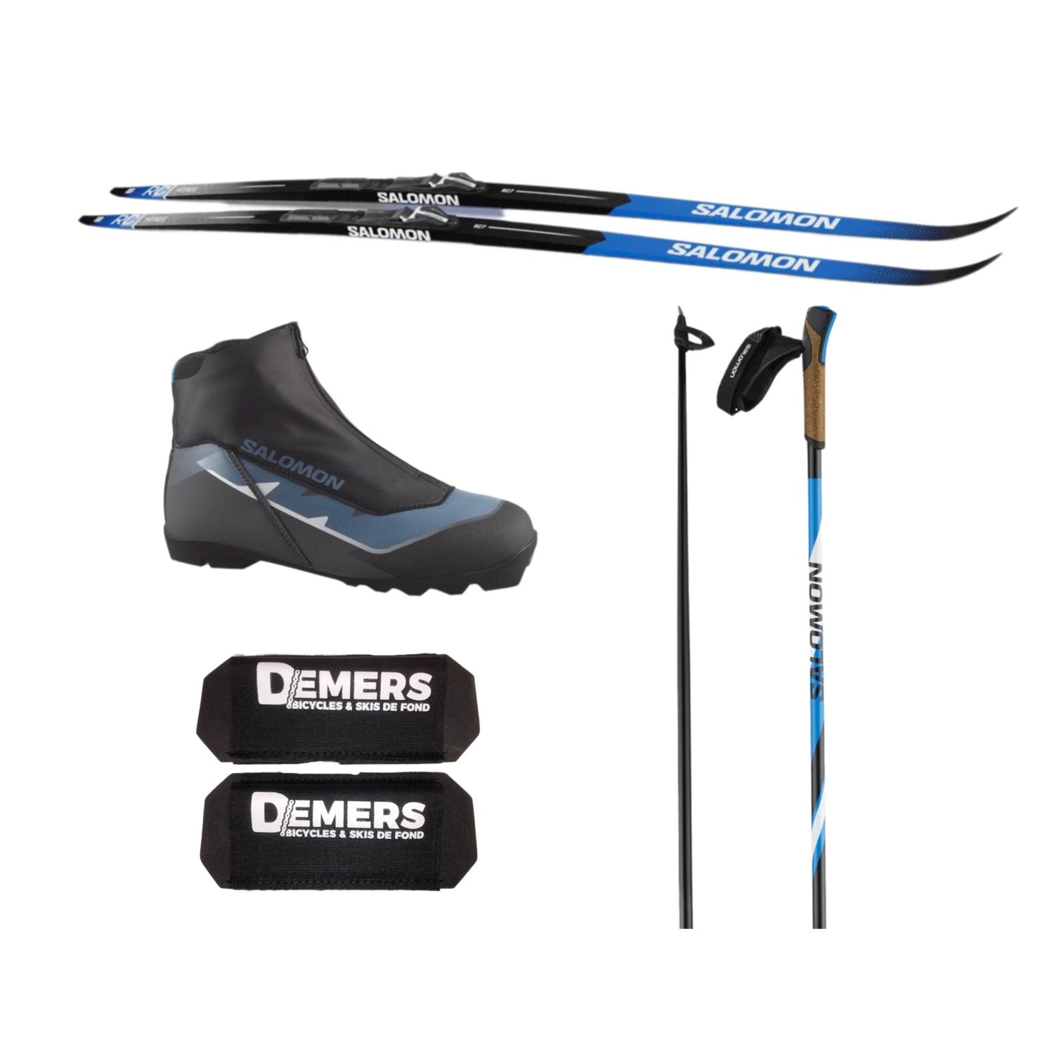 Salomon Classic Ski Package (RC7+ eSkin Skis | Escape RC Boots | R30 Click Poles)