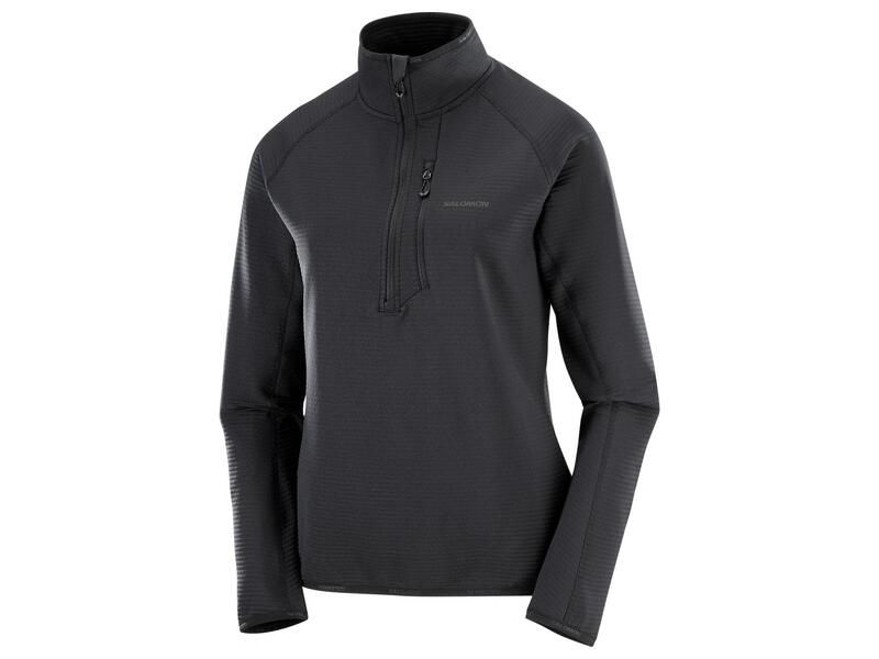 Chandail manches longues Salomon Essential Lightwarm Demi Zip Femme Noir Profond, Size: Small