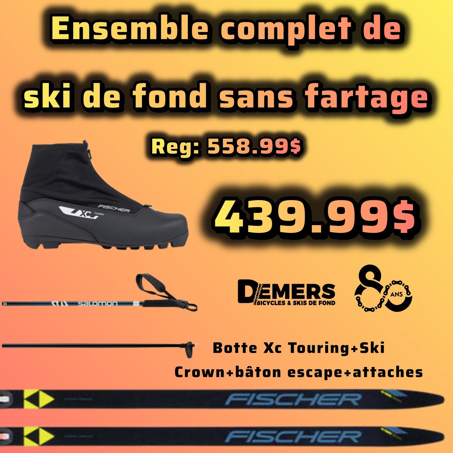 Fischer Crown Ski Package