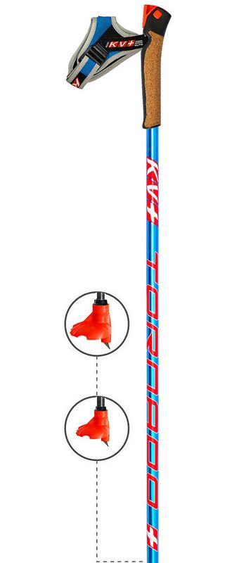 Bâton KV+ Tornado Blue, Falcon Clip Grips, 100% HM Carbon Shafts 54g/m