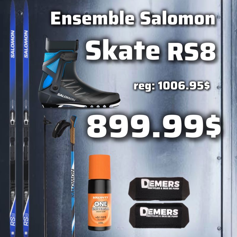 Salomon Skating Ski Package (RS8 Skis &amp; Boots + R30 Poles + Vauhti Wax)