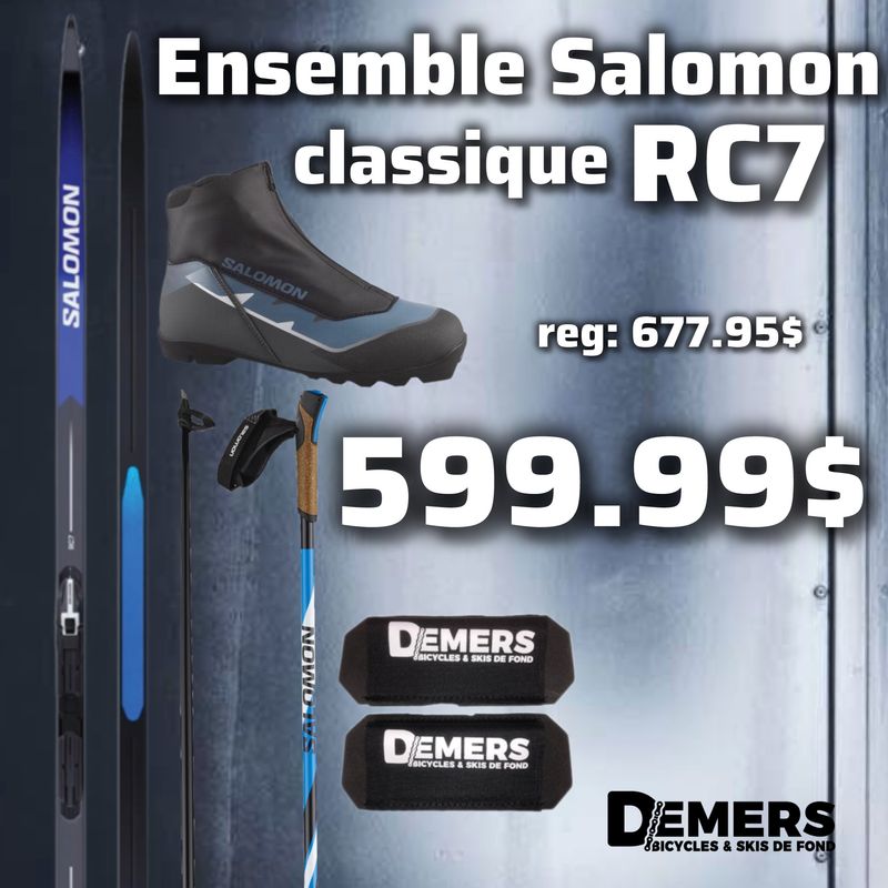 Salomon Classic Ski Package (RC7+ eSkin Skis + Escape RC Boots + R30 Click Poles)