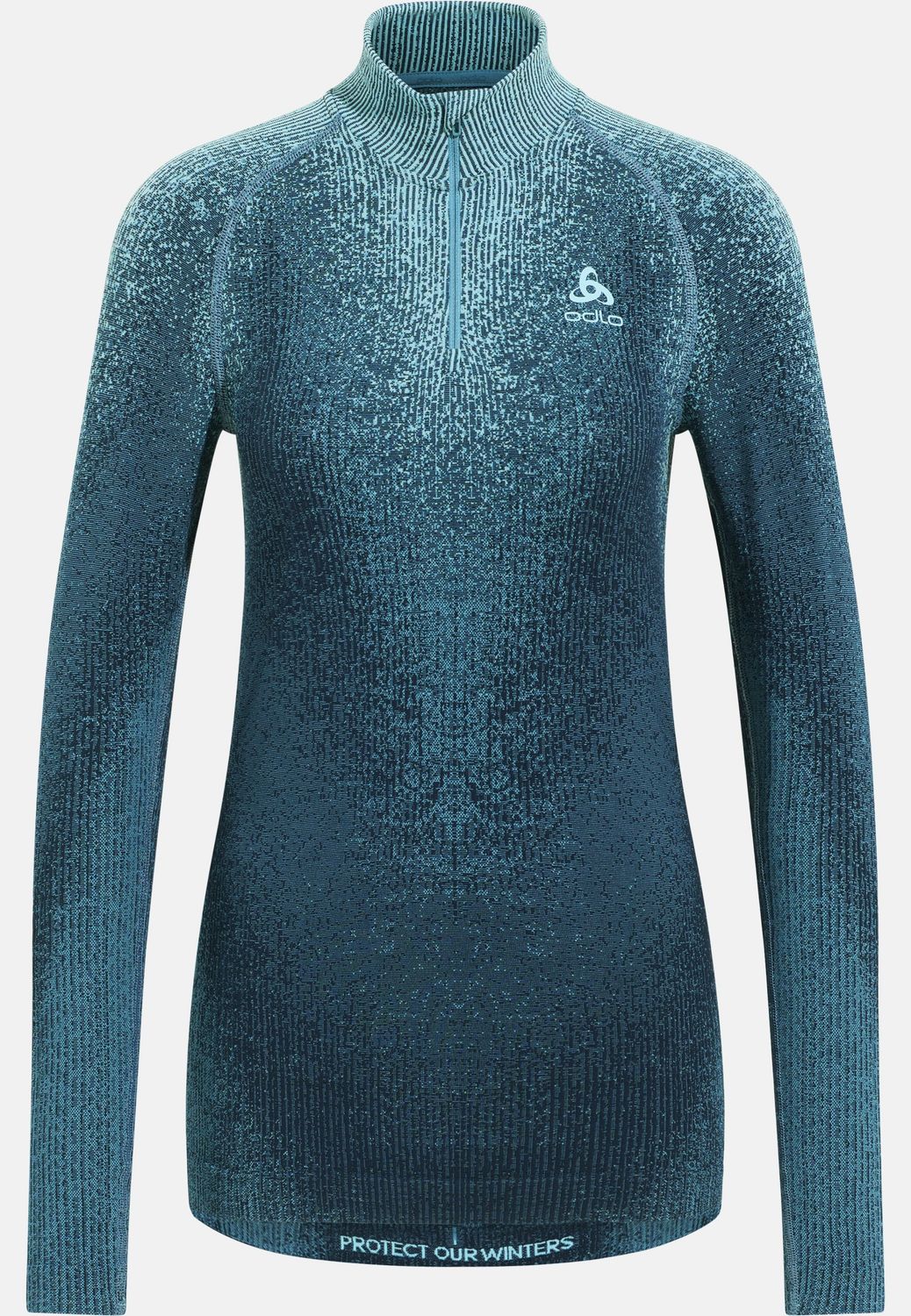 Sous-vêtement manches longues Odlo Pow Blackcomb Warm 1/2 Zip Femme Bleu