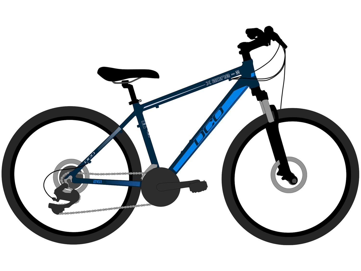 Vélo DCO X-Zone 261 Indigo Foncé/Bleu, Size: 12''