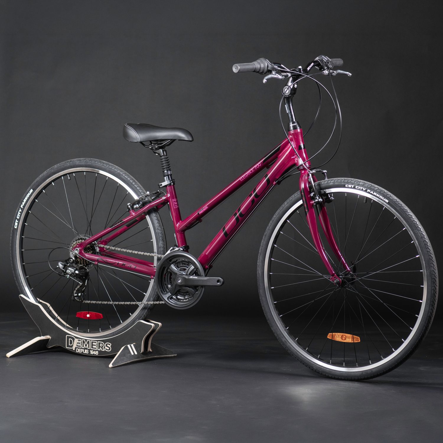 Vélo DCO Elegance 700 Prune/Noir