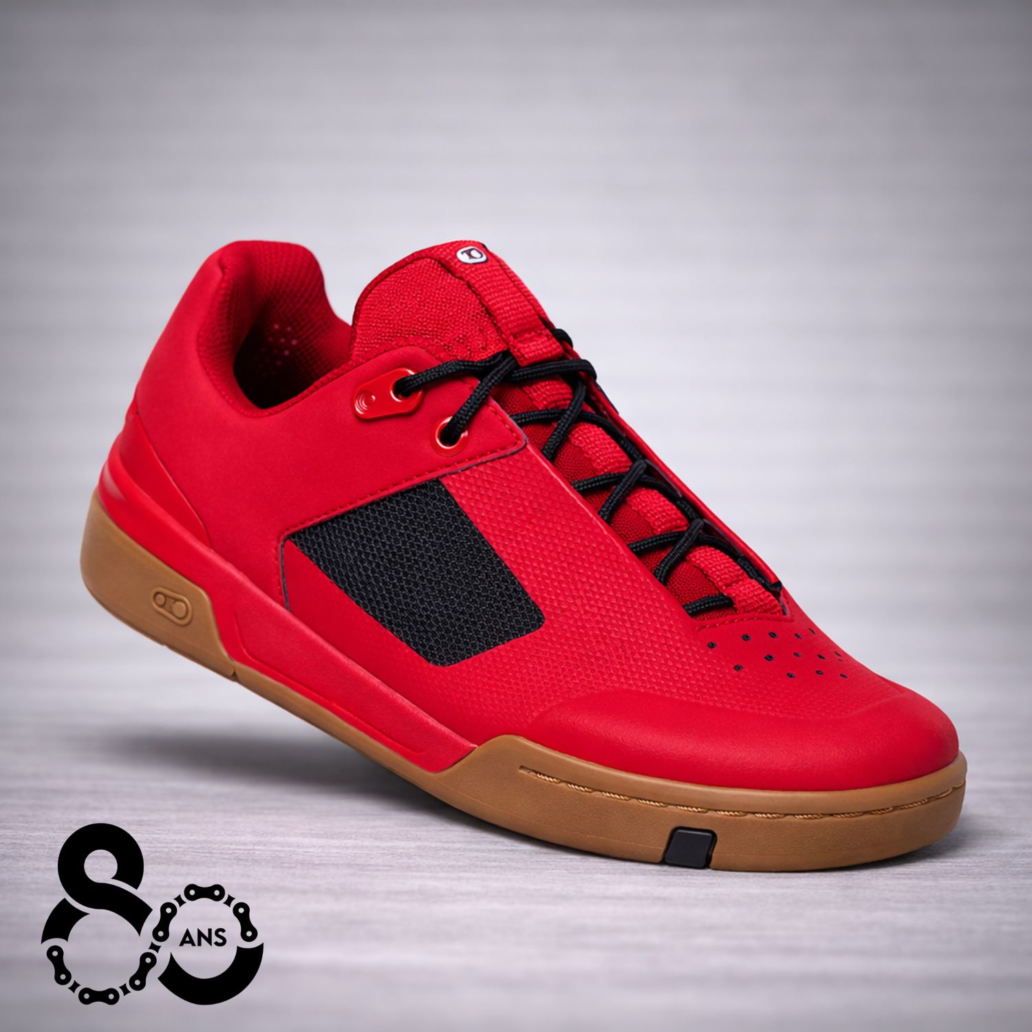 Chaussure Crankbrothers Stamp Lace Rouge/Noir - Semelle Gomme PumpForPeace Edition