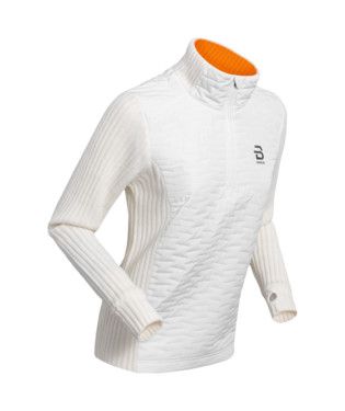 Chandail manches longues Bjorn Daehlie Comfy 2.0 Demi Zip Femme Blanc Neige, Size: XSmall