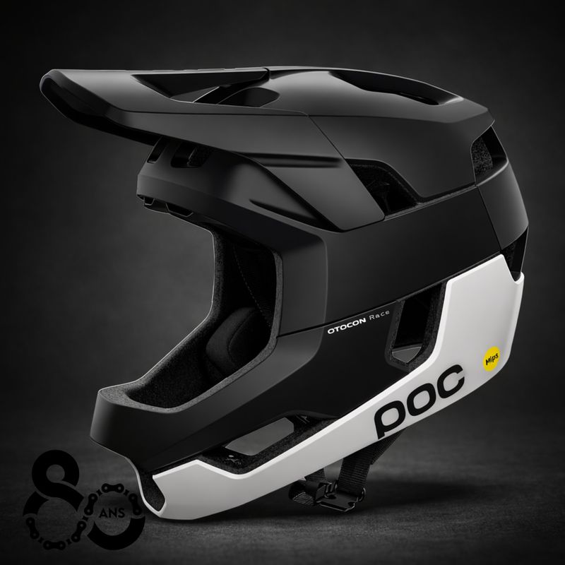 Casque intégral POC Otocon Race MIPS Noir/Blanc Mat