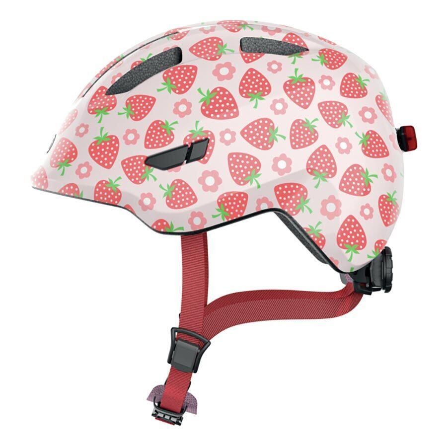 Abus Smiley 3.0 LED Kids Cycling Helmet (Rose Strawberry)