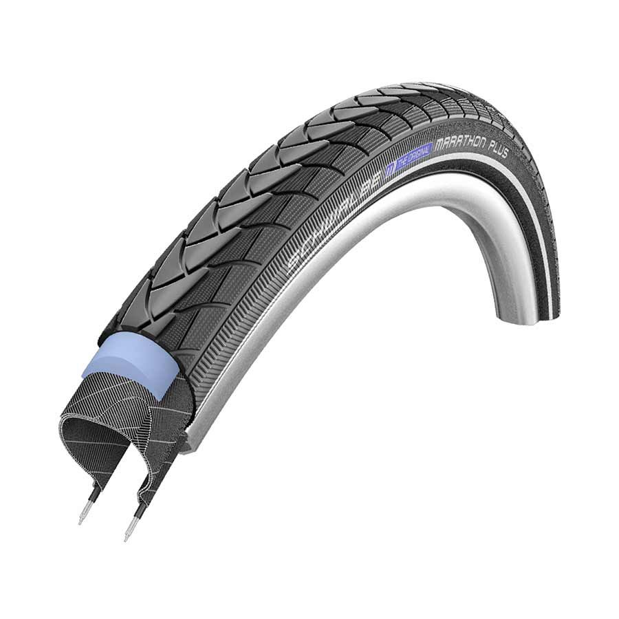 Pneu Schwalbe, Marathon Plus, 26''x1.75, Rigide, Tringle, Endurance, SmartGuard, Reflex, 67TPI, Noir