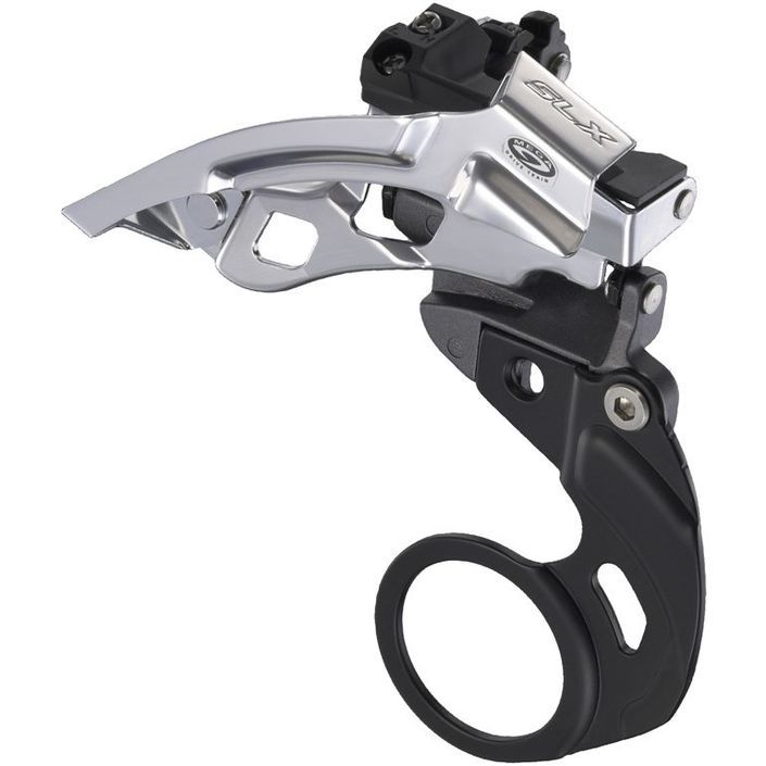 Dérailleur avant Shimano SLX, FD-M660, E type (bb plate), top swing, dual-pull, 3x9 vit. Méga Drive