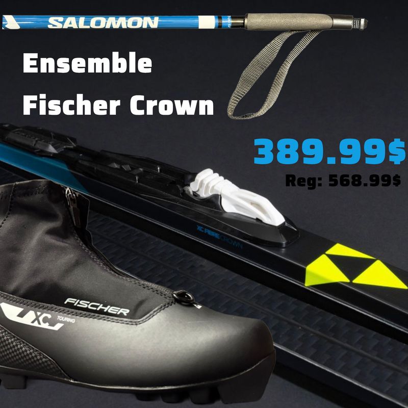 Fischer Crown Ski Package + Fischer XC Touring Boots + Salomon Escape Poles